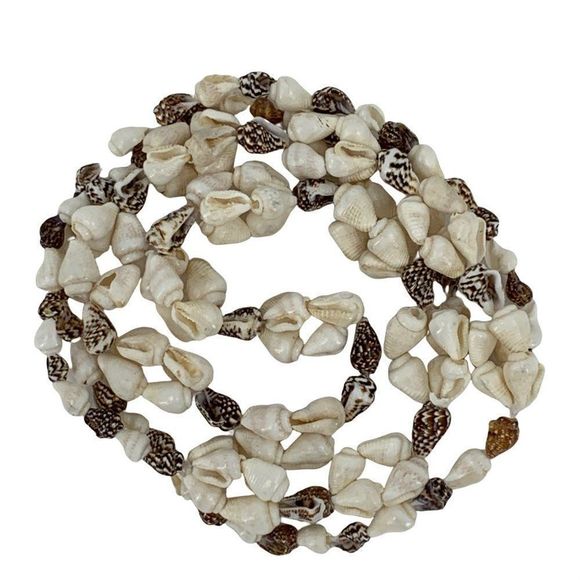 Natural Sea Shell 0211 36" Necklace Surfer Beach Conch Puka Sea Hawaiian Cowrie - Picture 1 of 9